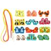 26Pcs Wooden Toys Children Monterssori Educational DIY Stringing Threading Toy Animal Fruit Numbers Kids Birthday Gifts TMZ