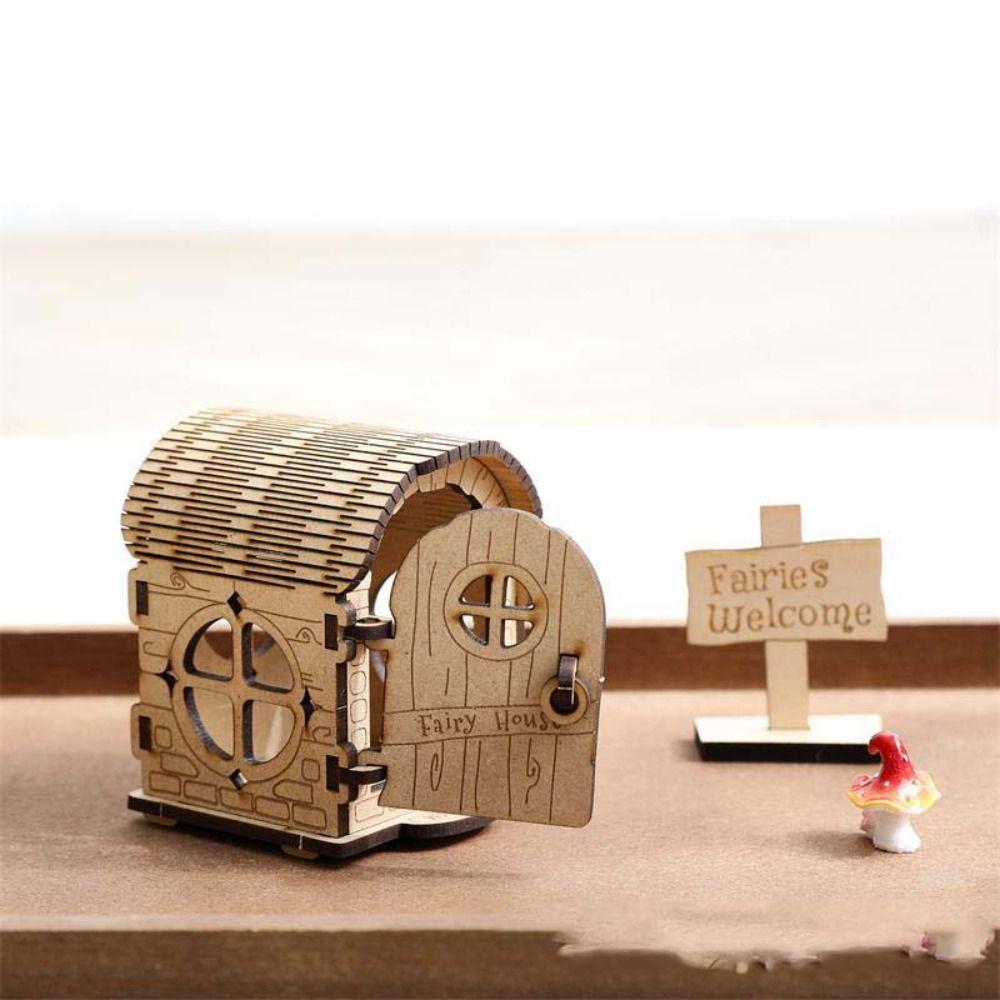 Wooden Material Wooden Fairy House Kit DIY Kit DIY Assembled House Wooden Doll House  Baby Gift