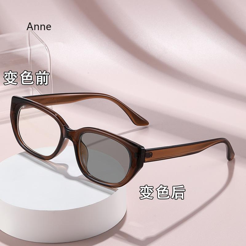 Luksuriøse fotokromiske myopibriller for kvinner, kattesolbriller, mote, fargeskiftende nærsynthetsbriller, minusstyrkebriller