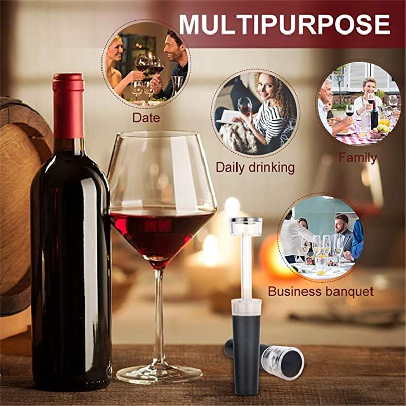 Silicone Bottle Stoppers with Built-in Vacuum Wine Saver Pump Food-safe Silicone Caps Vacuum Wine Stopper