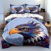Colorful Eagle Art Decor Set Soft Comfortable Duvet Cover Bedding Set Included 1*Duvet Cover & 2*Pillowcases Gift