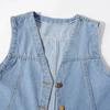 Giacca da donna Gilet Primavera Estate Gilet di jeans Gilet corto senza maniche allentato da donna