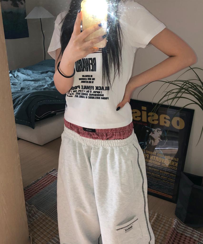 Ssobi Uu Semi-Crop Short Sleeve T-Shirt [White]