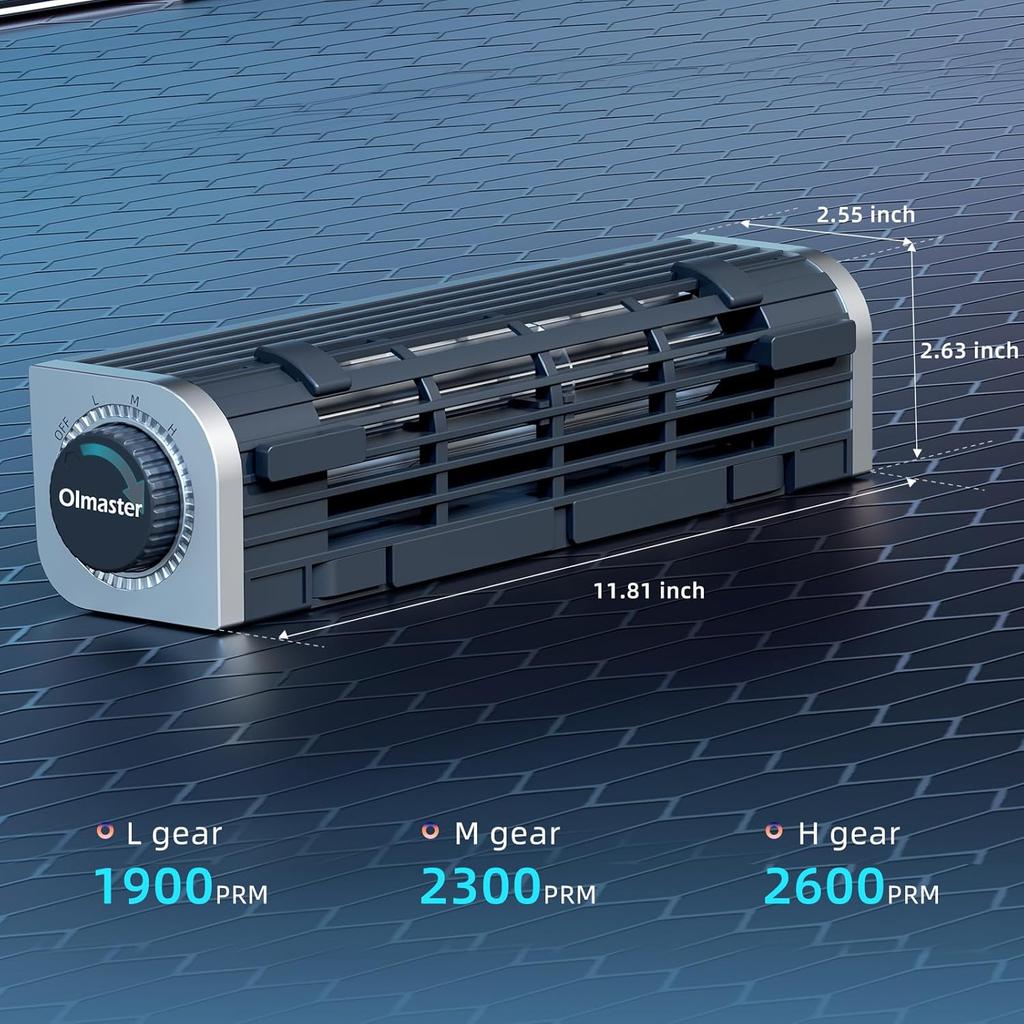 OImaster Laptop Cooler with Adjustable Stand, Laptop Cooling Pad 3-Speed Adjustable Small Desk Fan, USB Multi Function Laptop Cross-Flow Turbine