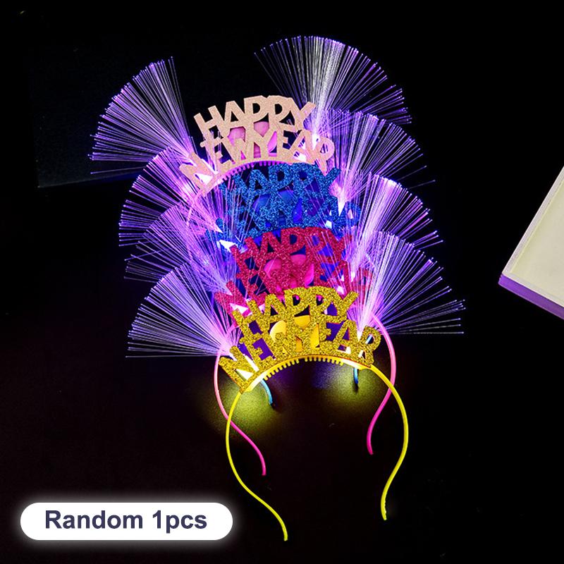 Led Glowing Colorful Headband Festive Party Props 2026 Happy  Year Light Up Headband Party Headdress For Children Adults