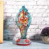 Colorful Painting Glass Bird Feeder Garden Courtyard Outdoor Hummingbirds Water Feeding ToolT2