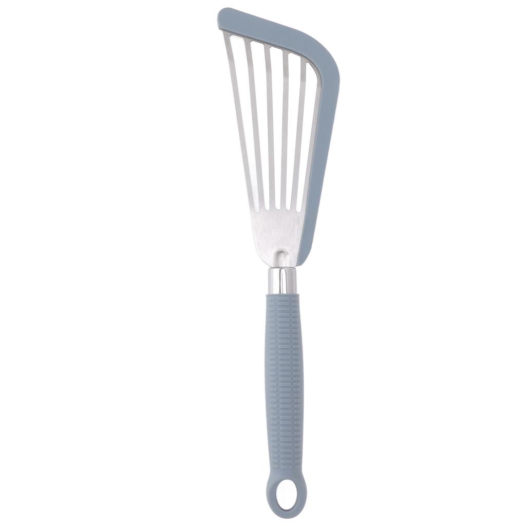 Silicone Fish Spatula Stainless Steel Slot Nonstick Coating Spatula for Frying Beefsteak Egg Grey