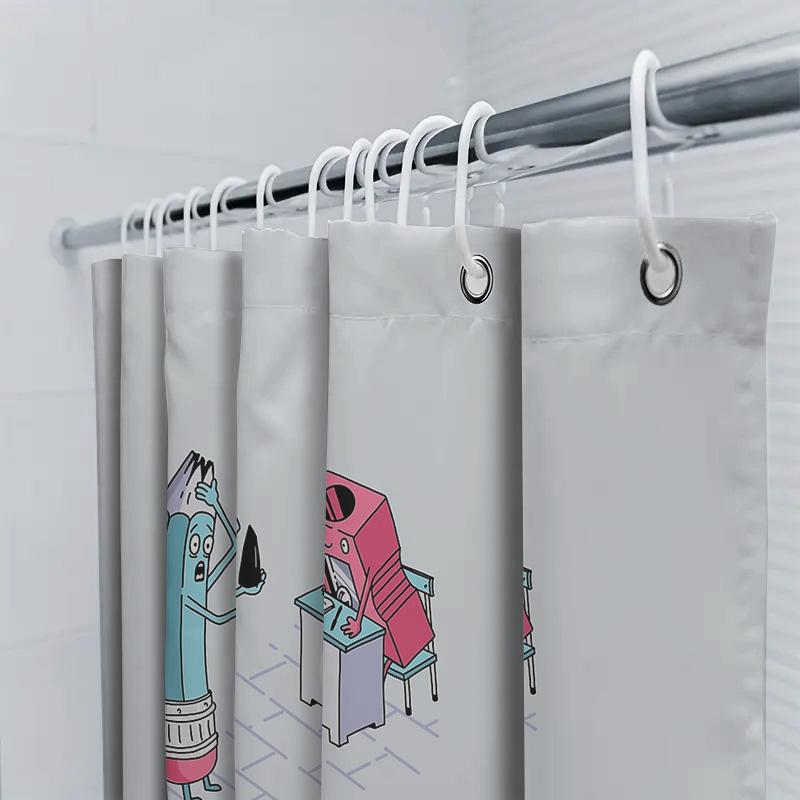 Funny Anime Shower Curtain Bathroom Decor Japanese Cartoon Anime Backdrop Waterproof Home Decor Gift Idea