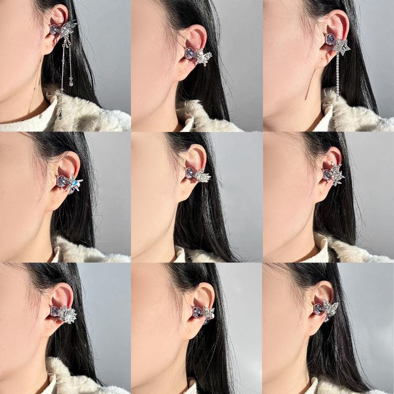 1Pair Personalized Earphone Bling Ear Clip Accessories Star Butterfly Earphone Buckle Versatile Adornment