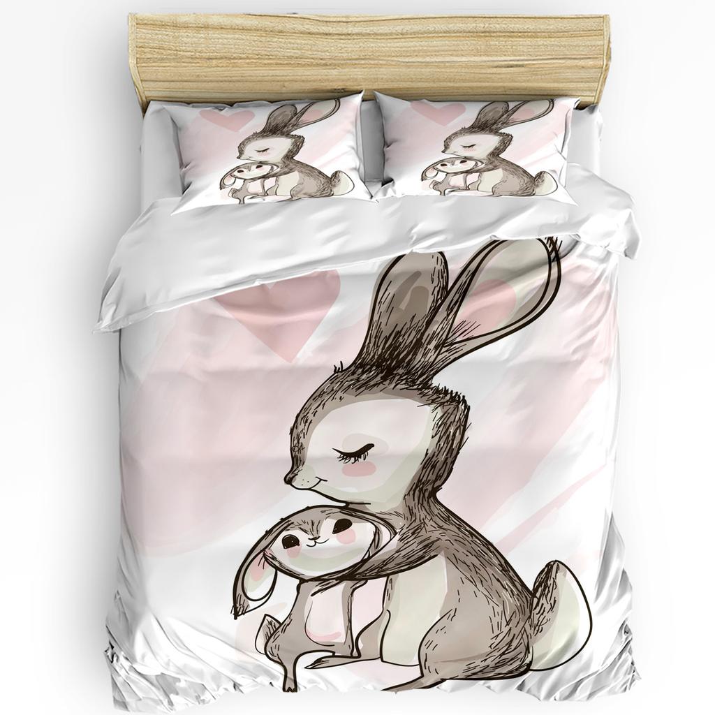 3pcs Bedding Set Easter Bunny Eggs Holiday Animal Home Textile Duvet Cover Pillow Case Boy Kid Teen Girl Bedding Covers Set