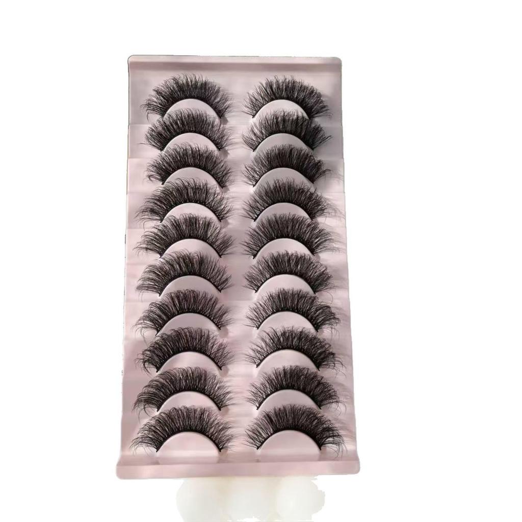 10 Paires de Faux Cils Naturels Épais et Pointus - Fibre Synthétique