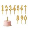 Elegant Gold Number Candle Holders Cake Toppers Decorations For Birthday Parties And Significant Gatherings