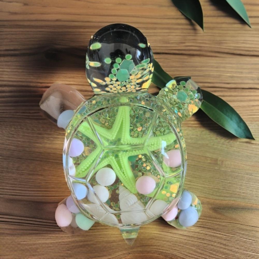 Oil Quicksand Flashing Turtle Ornament Starfish Micro Figurines Turtle Ornament  Desktop Decoration
