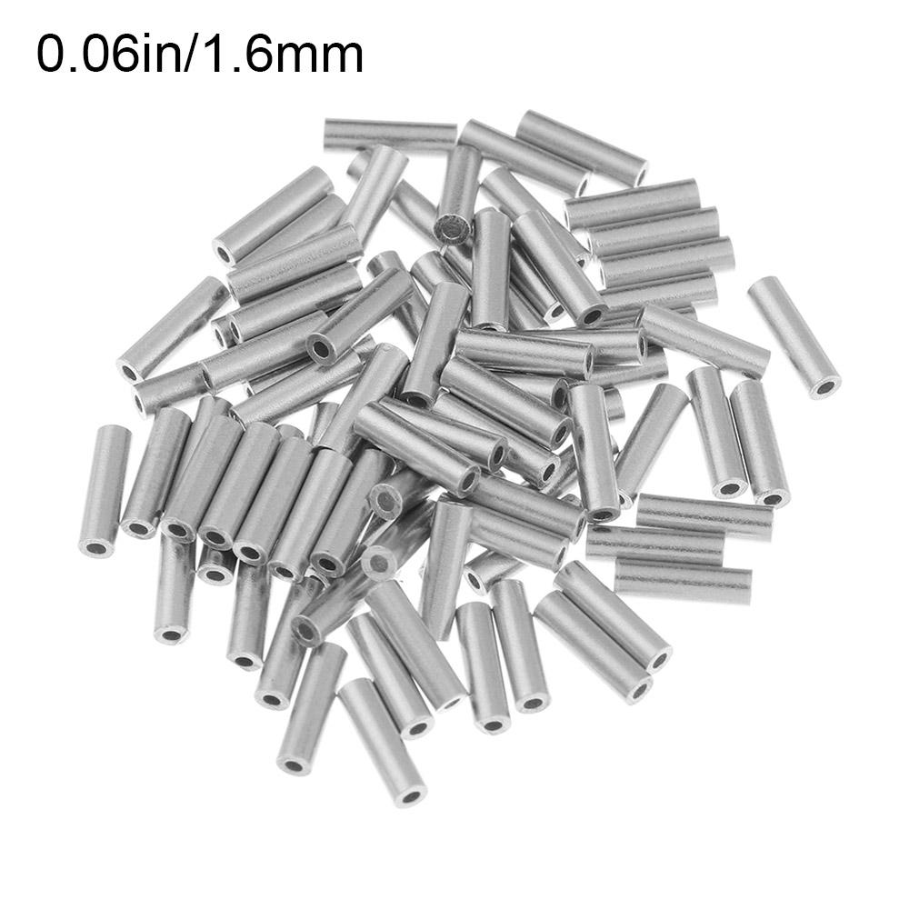 100pcs/lot Stainless Steel Connector Round Aluminum Crimp Sleeve Line Crimping Sleeves single Aluminum Fishing Wire Tube