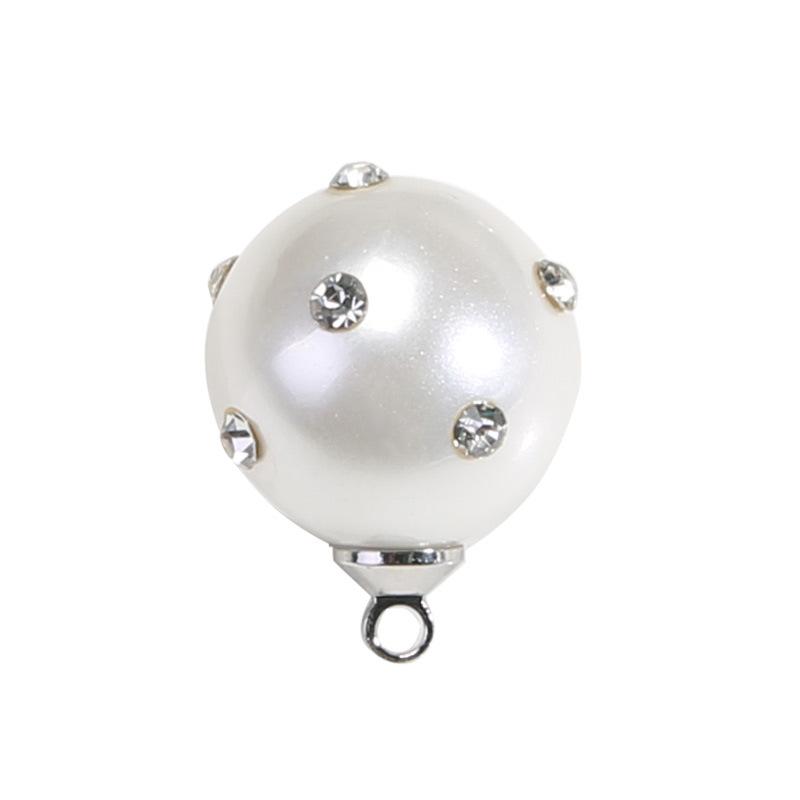 Pearl Diamond Button Women'S Shirt High-End Button Accessories Versatile Round Sweater Shirt Cardigan Small Button