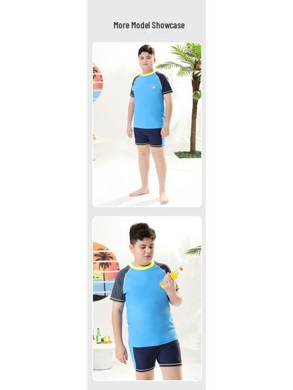 Plus Size Pojkars Delad Baddräktsset - Medium & Large