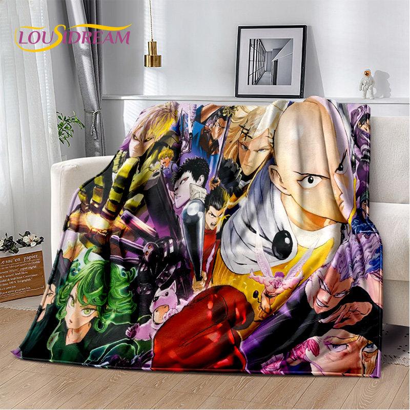 ONE PUNCH MAN Anime kreslená měkká plyšová deka, flanelová deka přehoz do obývacího pokoje Ložnice Pohovka Pohovka Piknikový kryt pro děti