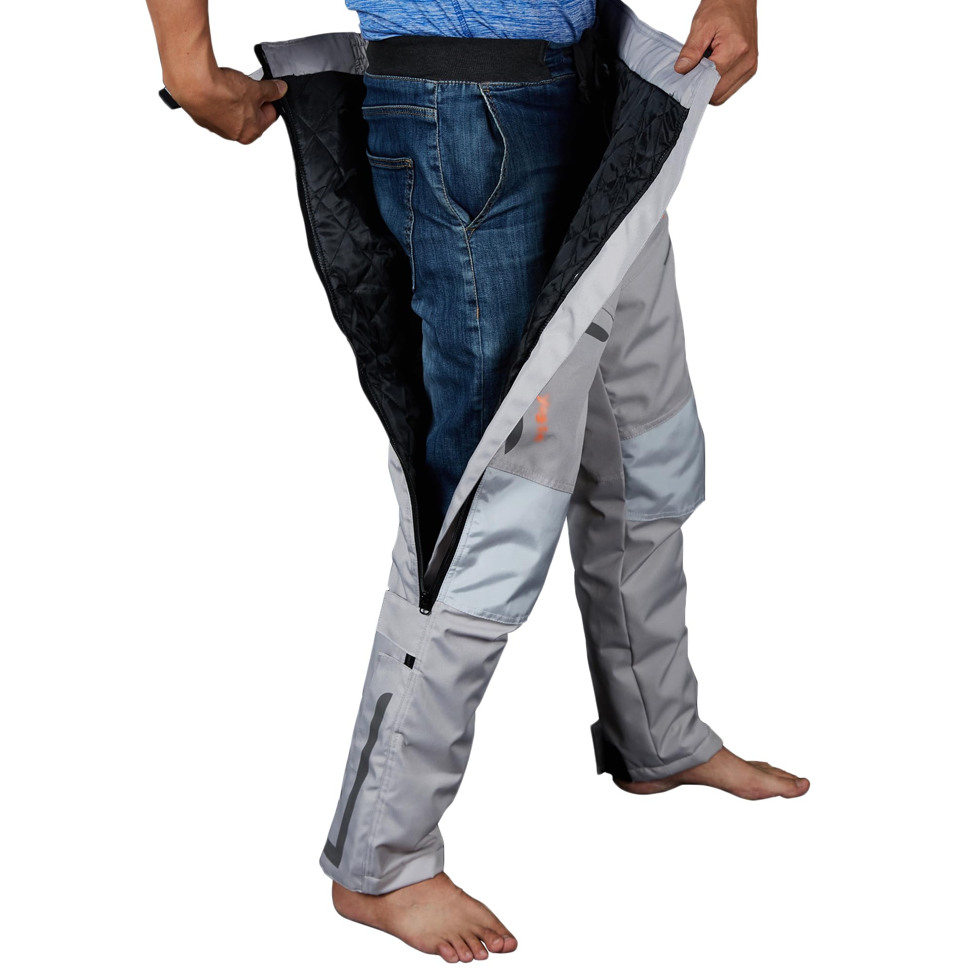 

RENHE Зимние мотоциклетные ветрозащитные и для сноубординга размера L мужские штаны-комбинезон, водонепроницаемые, с защитой, штаны, серые,