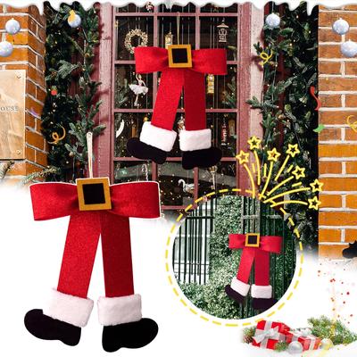 Santa Claus Bow Christmas Decoration Wall Hanging Decoration