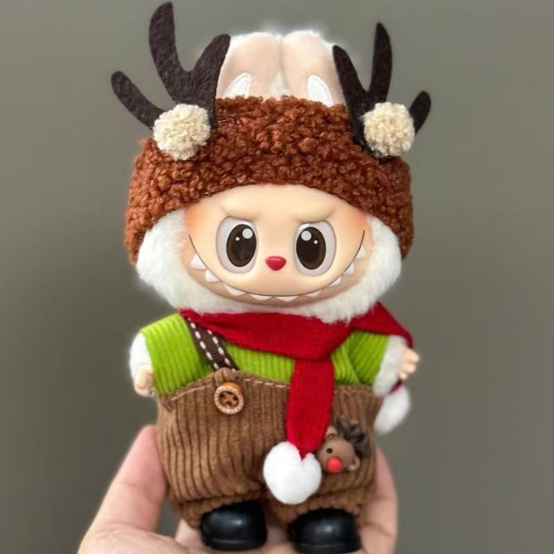 One Two and Three Generations of Labubu Christmas Baby Clothes Set,Labubu Doll Change Clothes To Wear Christmas Clothes