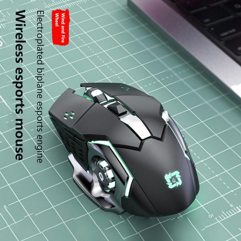 E-Sports Spielmaus Leuchtend Kabelgebunden Kabellos Bluetooth Leise Büro Student Unisex 2.4G Drei-In-Eins Optische Maus