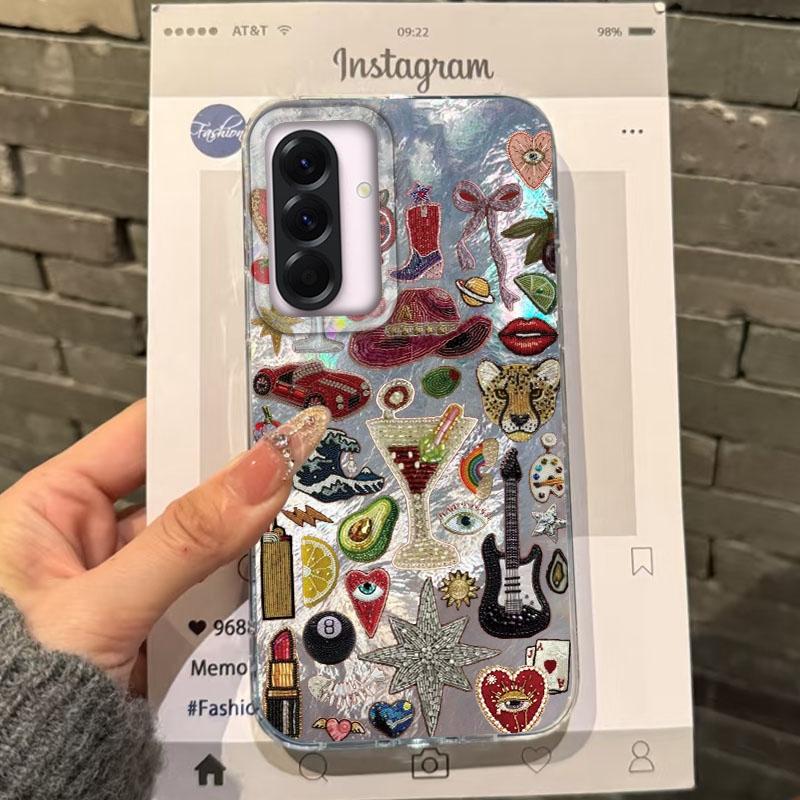 

Ретро Солнце Коктейль Фрукты Чехол для Samsung Galaxy A56 A16 A17 A26 A36 A06 A07 A55 A35 A25 A54 S24 S25 Ultra S22 S23 FE Чехол Samsung S25 FE белый