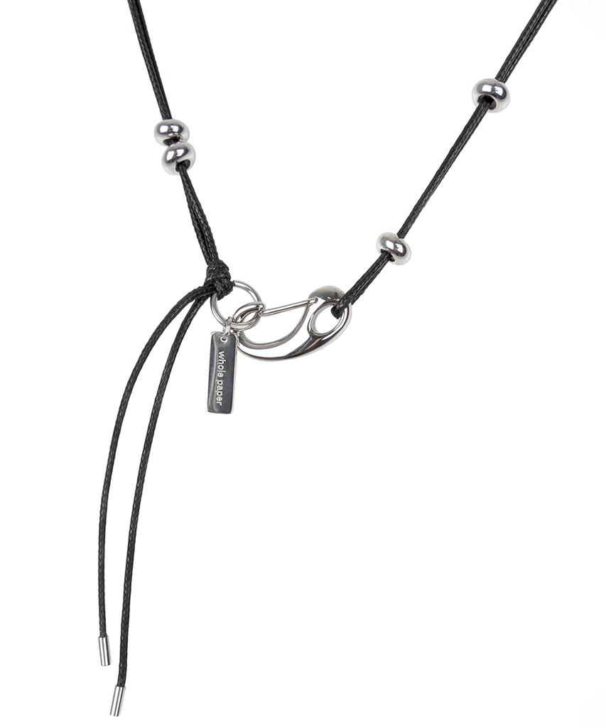Whole Paper Snap Hook Cord Necklace (Black)