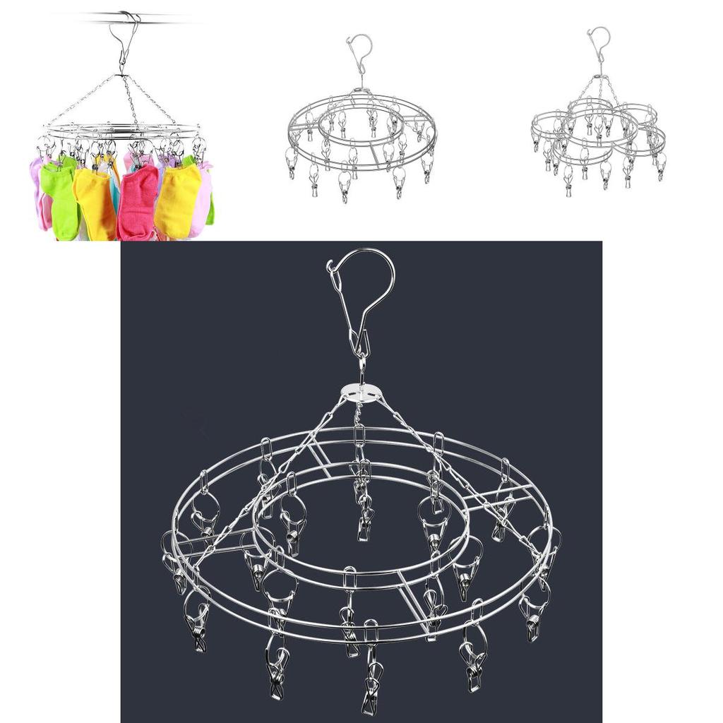 Moderner Sockenständer aus Edelstahl mit 20 Klammern für den Innen- und Außenbereich