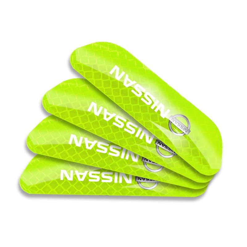 4PCS Car Door Safety Warning Reflective Mark 3D Sticker Car Accessories For Nissan Nismo Qashqai J11 J10 Juke X Trail T32 Tiida Teana Skyl