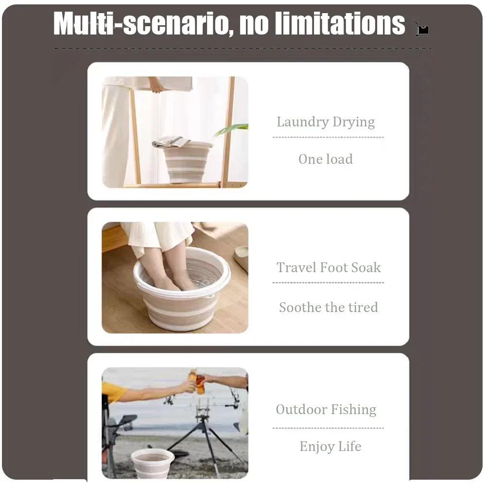 Easy Hold Collapsible Bucket Collapsible Bucket Outdoor Fishing Camping Home Use Fine Storage Bucket Fishing Supplies Multi-purpose