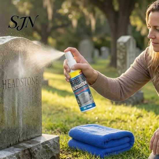 Tombstone Cleaner Headstone Restoration And Cleaning Spray, Monument for Granite Spray Marble Cemetery Memorials, Gentle Stone Care Way 50/100ml