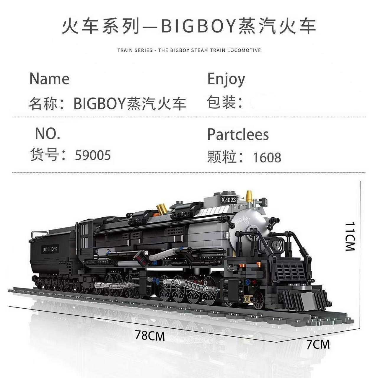 Bigboy Steam Locomotive Train Building Blocks