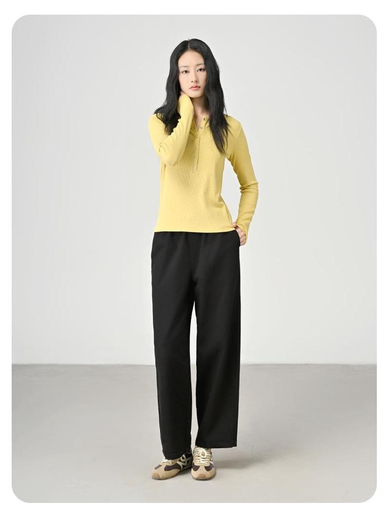 ABOUTSEA Women's Tencel Cotton Wide-Leg Spring Pants, Casual Nine-Point Design.