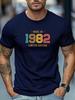 Retro 1982 Limitierte Auflage Grafikdruck Unisex Rundhals Kurzarm T-Shirt Weiches Sommeroberteil Für Unisex Tägliche Straßen Basic Outfit Tragen