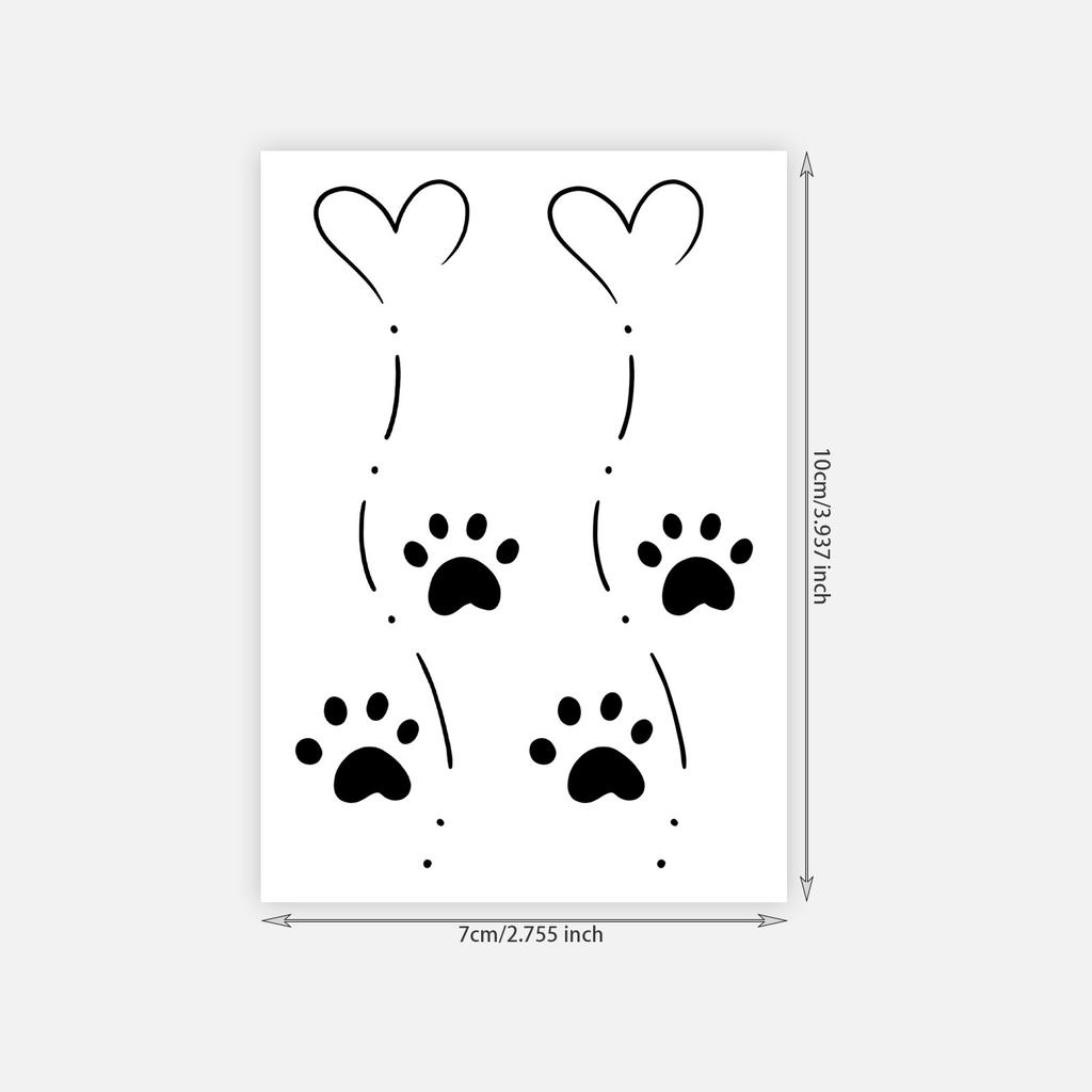 Cute Simple Love Line Cat Claw Tattoo Sticker Lasting Waterproof Premium Tattoo Sticker