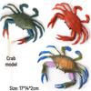 PVC Solid Crab Toy Figure - Red and Blue Marine Animal Model for Children's Learning