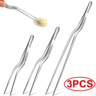 3/1 Piezas Utensilio Pinza de Cocina Pinza para Barbacoa Clip para Alimentos Cocina Bar Jefe Pinzas Acero Inoxidable Portátil para Picnic Barbacoa Cocina