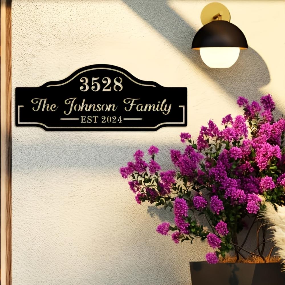 Exclusive Handmade Custom Metal Address Sign House Numbers Street Name Weatherproof Wall Mounted