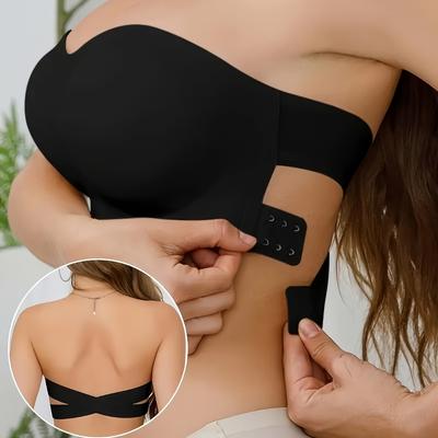 Haut sans bretelles sans couture de couleur unie pour femme - Soutien-gorge sexy et confortable avec maintien
