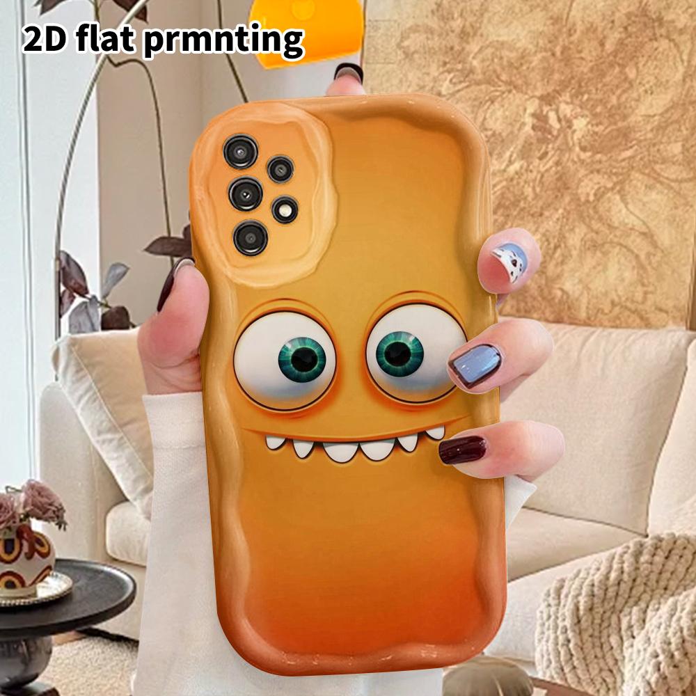 Phone Case: 2D Flat Samsung Galaxy A34 A35 M05 M06 S20 S22 S21 FE Plus 5G Protective Case, Couple Style, Little Monster with Two Eyes, Christmas and H
