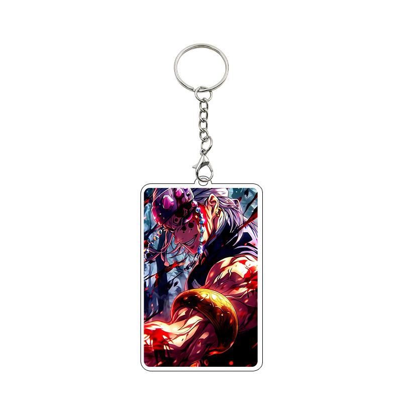 Fashion Anime Acrylic Keychain Accessories Tomioka Giyuu Kanroji Mitsuri Nezuko Cartoon Car Charm Pendant Gifts Toys Wholesale