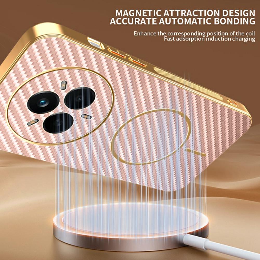 Pro Realme 14 Pro 5G Pouzdro na telefon Texturovaný elektroplátovaný TPU zadní kryt z uhlíkových vláken