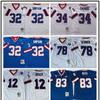 Buffalo Bills NFL Retro Jersey 12 34 Mens Football Uniform Costume Fan Apparel Cotton Blend Sportswear