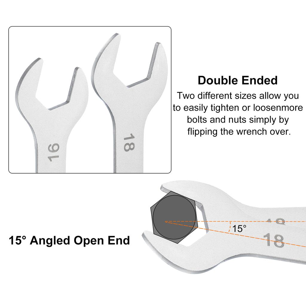 1/2pcs Thin Open End Wrench 5.5-32mm Metric Sandblasting Plated Stainless Steel Double Ended Slim Spanner for General Repairs