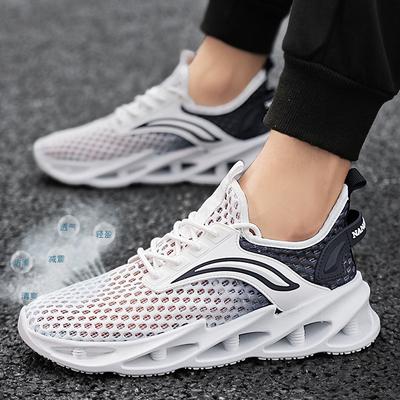 2024 Summer New Fly-woven Sports Shoes Men's Fashion Empty Mesh Breathable Sports Shoes Men's Durable Running Shoes