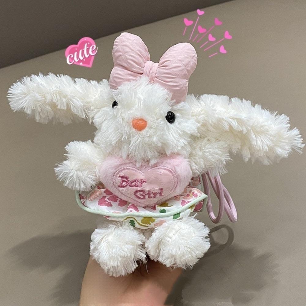 Long-eared Plush Rabbit Pendant Hanging Decoration Stuffed Rabbit Bunny Keychain Women Girls