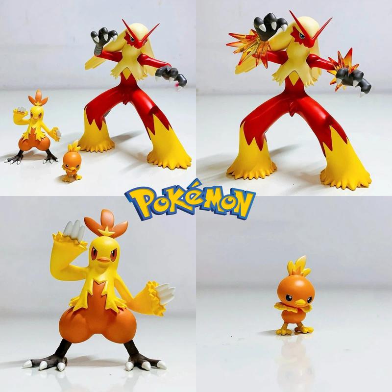 Stock In Pokmon Torchic Combusken Blaziken Evolution Set Figure Anime Collectible Statue Gift For Fans For Kids Adults Children's Birthday Gift