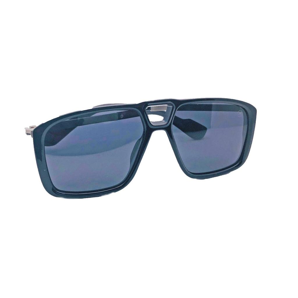 RSINC Unisex Designer Sonnenbrille UV-Schutz Vintage Quadratisch Schwarz Silber KH-2308 B0DKTJ79HN