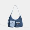Washed Denim Bag Niche Merad Tote Bag Fashion Multi-Pocket Obo Bag Large Capacity Winter Underarm Bag