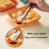 10Pcs Creative Plastic Chips Dip Plates Square Reusable Divided Plates Stackable Sauce Compartment Dumpling Plate Catering